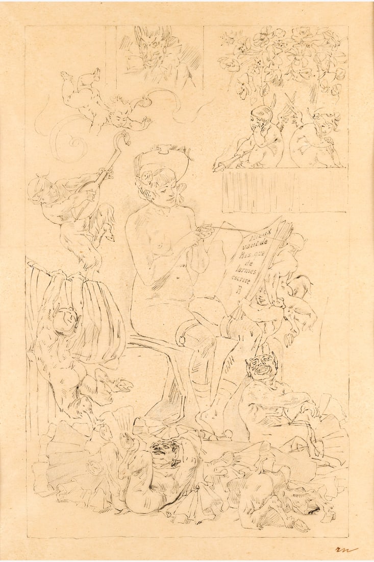 xx Félicien Rops (1833-1898) Rimes de joie, 1879-1881 Indian ink and pencil on paper 29 x 19 cm (1 of 1)