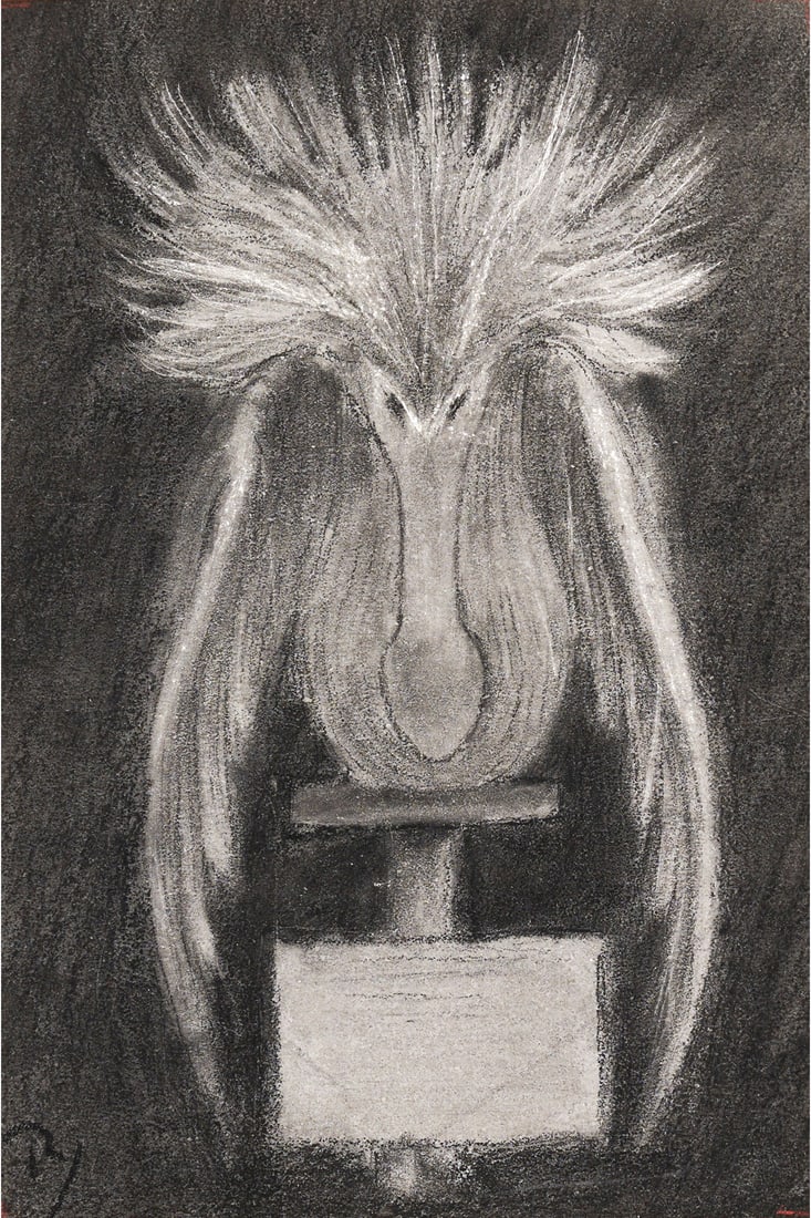 xx Félicien Rops (1833-1898) Vultur eropsicus Mixed media on paper Signed lower left 9 x 6 cm (1 of 1)