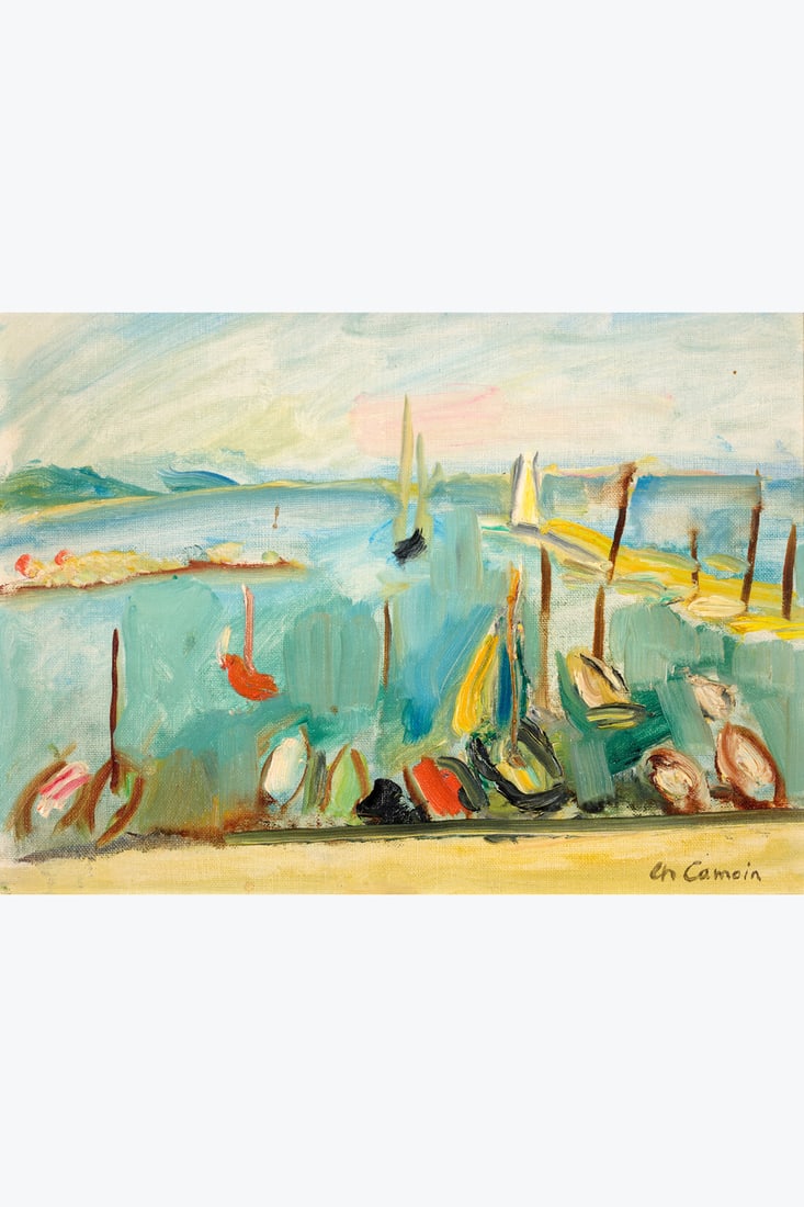 Charles Camoin (1879-1965) Bateaux dans le port de Saint Tropez, circa 1960 Oil on canvas Signed (1 of 1)