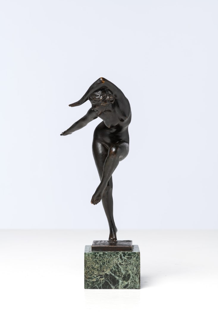 Edouard-Marcel Sandoz (1881-1971) Danseuse Bronze with brown patina and marble plinth Signed and (1 of 4)