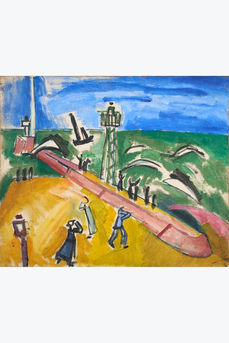 Raoul Dufy (1877-1953) La jetée de Sainte-Adresse, 1907 Oil on canvas Signed lower right 38 x: Raoul Dufy (1877-1953) La jetée de Sainte-Adresse, 1907 Oil on canvas Signed lower right 38 x 46 cm Provenance: - Gustave Fayet, France - Paris, Piasa Auction, 18 June 2004, lot 26 - Private coll
