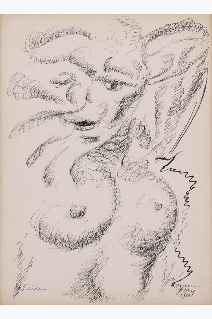 Man Ray (1890-1976) La Laideur, 1938 Indian ink on paper Signed and dated lower right Titled lower (1 of 1)