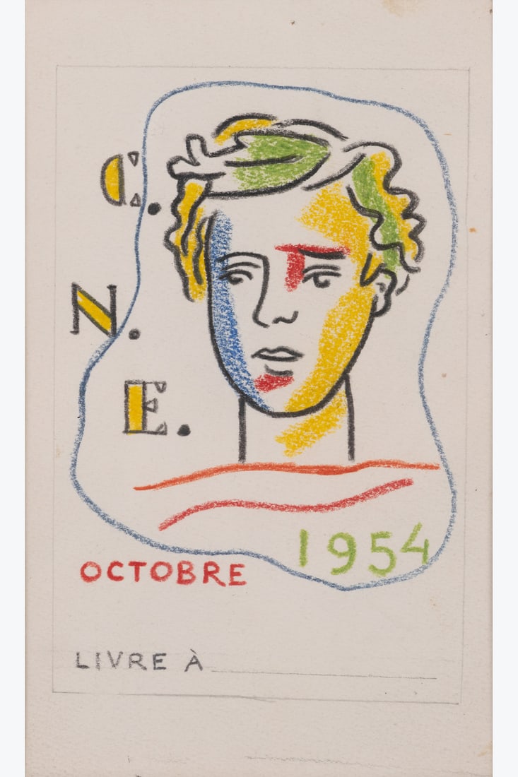 Fernand Léger (1881-1955) Portrait d'Arthur Rimbaud Coloured oil pastels and pencil on paper 16: Fernand Léger (1881-1955) Portrait d'Arthur Rimbaud Coloured oil pastels and pencil on paper 16 x 9.5 cm Provenance: - Galerie Bérès, Paris - Acquired from the gallery by the current ow