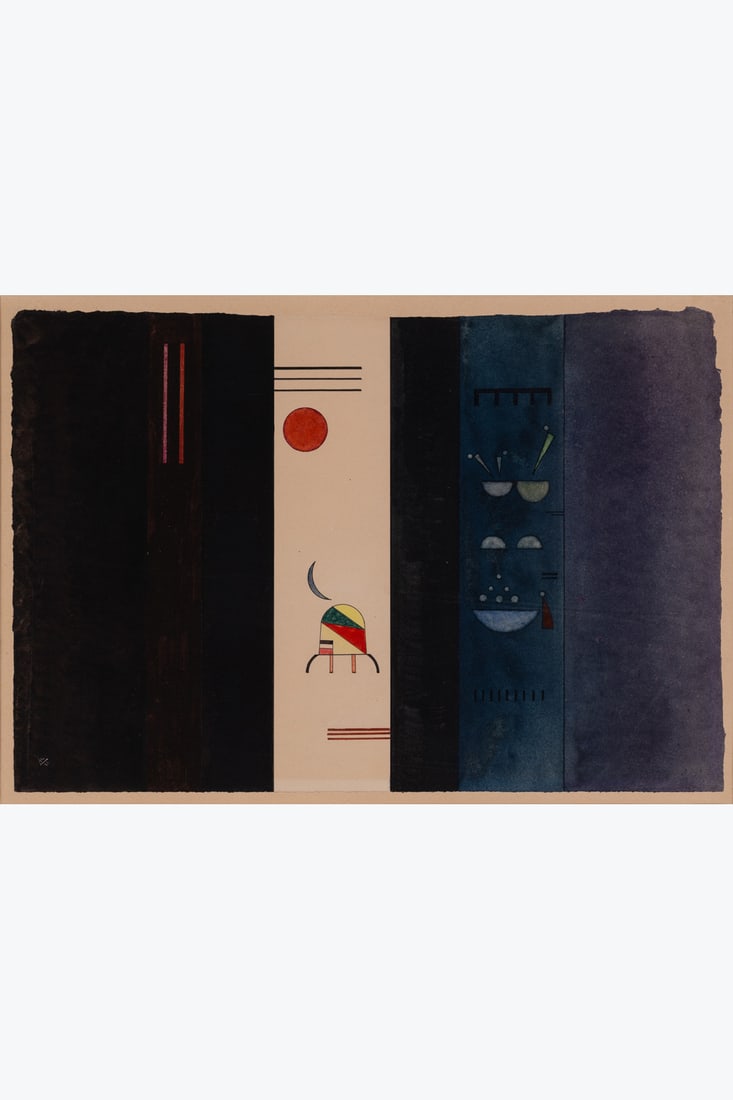 Vassily Kandinsky (1866-1944) Dunkel Seiten (Côtés sombres), juillet 1931 Watercolour and: Vassily Kandinsky (1866-1944) Dunkel Seiten (Côtés sombres), juillet 1931 Watercolour and ink on paper Signed with initials and dated lower left 33 x 49 cm Provenance: - Rudolf Probost, Mann