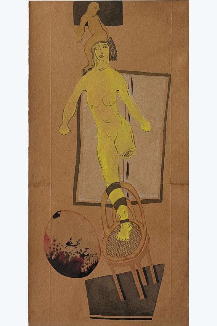 Victor Brauner (1903-1966) L'acrobate, 1926 Mixed media on paper 31 x 15: Victor Brauner (1903-1966) L'acrobate, 1926 Mixed media on paper 31 x 15.5 cm Provenance: Private collection, Greece Exhibition: Milan, Galleria Credito Valtellinese, "Victor Brauner 1903-1966", May-J