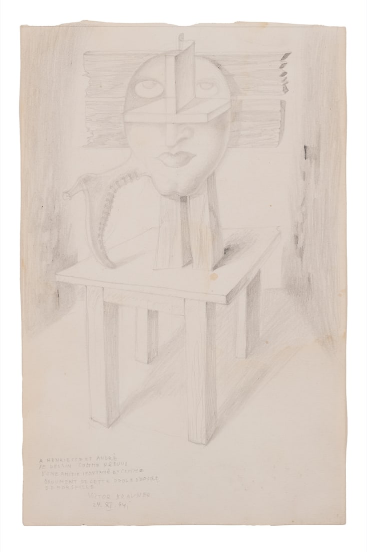 Victor Brauner (1903-1966) Composition surréaliste, 24 novembre 1944 Graphite on paper Signed, (1 of 1)