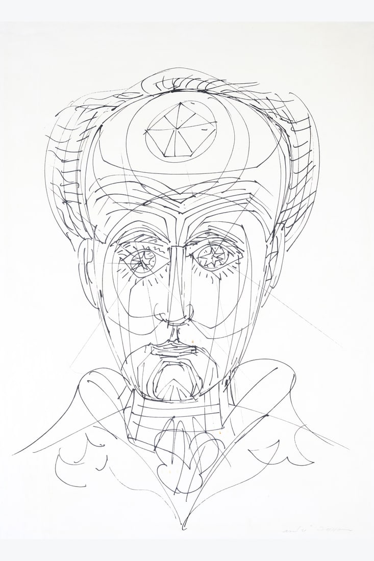 André Masson (1896-1987) Tête d'homme, 1940 Indian ink on paper Signed lower right Titled (1 of 1)