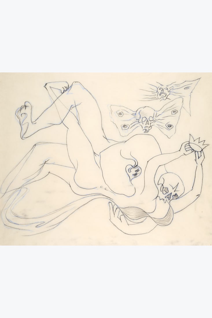 André Masson (1896-1987) La Mort victorieuse, 1933 Coloured pencils and graphite on tracing (1 of 1)