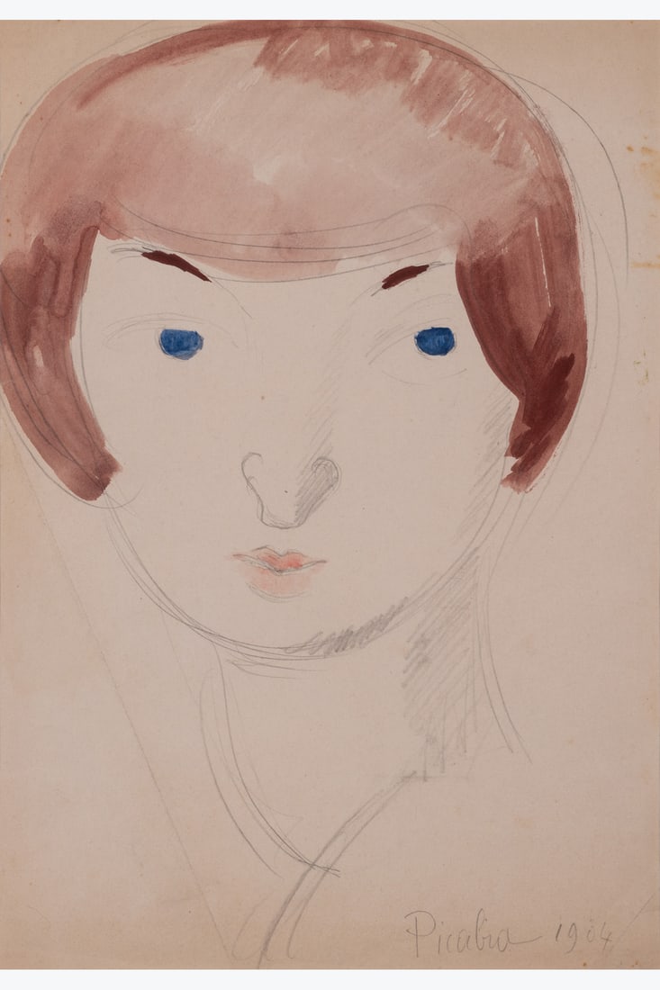Francis Picabia (1879-1953) Portrait, 1904 Watercolour and pencil on paper Signed and dated lower (1 of 1)