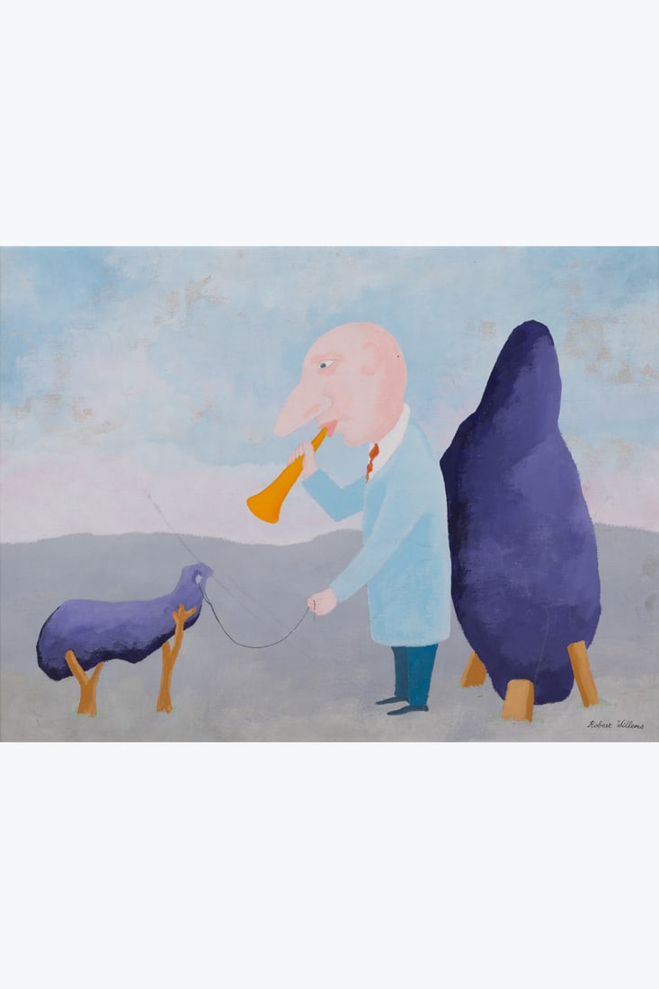 Robert Willems (1926-2011) Le jour de gloire, circa 1977 Oil on panel Signed lower right: Robert Willems (1926-2011) Le jour de gloire, circa 1977 Oil on panel Signed lower right Counter-signed and titled on the reverse 30 x 40 cm Provenance: Private collection, Brussels Exhibition: Brusse