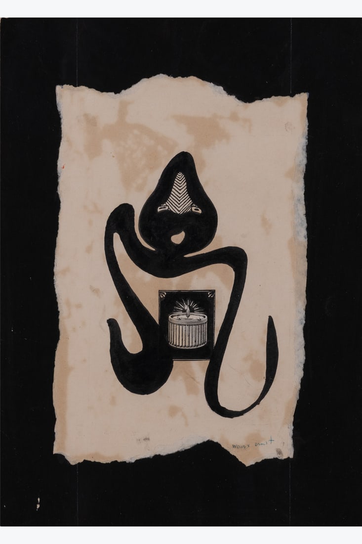 Max Ernst (1891-1976) Humanae vitae Indian ink and collage on paper mounted on board Signed lower: Max Ernst (1891-1976) Humanae vitae Indian ink and collage on paper mounted on board Signed lower right 34 x 24 cm Bibliography: "Max Ernst, Journal d'un astronaute millenaire", Edition Alexandre
