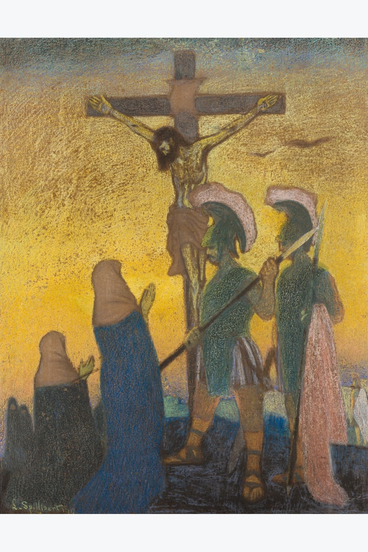 Léon Spilliaert (1881–1946) Calvary at Golgotha, 1912 Pastel, pencil, and Indian ink on: Léon Spilliaert (1881–1946) Calvary at Golgotha, 1912 Pastel, pencil, and Indian ink on paper Signed and dated lower left 89 x 69 cm Provenance Private collection Bibography