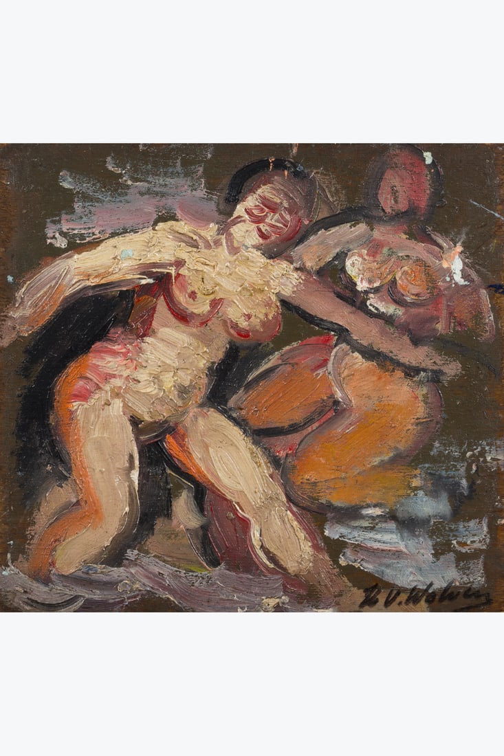 Henri Victor Wolvens (1896–1977) Bathers Oil on panel Signed lower right 18 (1 of 1)