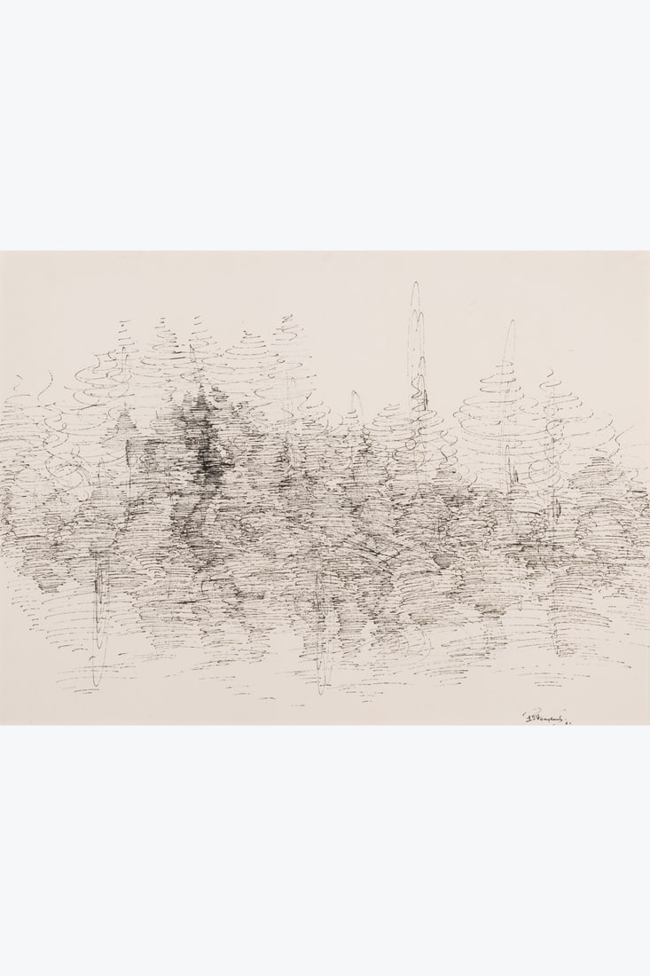 x Paul Van Hoeydonck (1925–2025) Untitled, 1961 Ink on paper Signed and dated lower right: x Paul Van Hoeydonck (1925–2025) Untitled, 1961 Ink on paper Signed and dated lower right 52×70.5 cm Provenance: - Former collection of Hans and Käthi Liechti - Private collection,