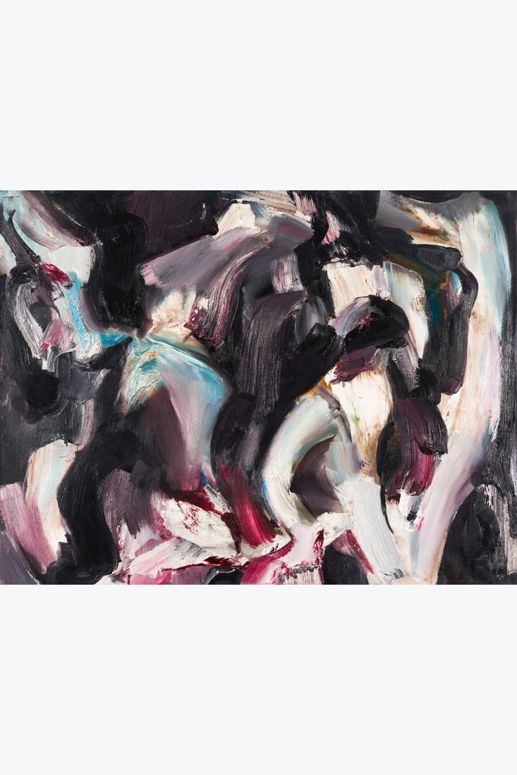 x Englebert Van Anderlecht (1918–1961) The Departure of the Knight, 1960 Oil on canvas Signed: x Englebert Van Anderlecht (1918–1961) The Departure of the Knight, 1960 Oil on canvas Signed and dated on the back 123 × 160 cm Provenance: - Former collection of Hans and Käthi