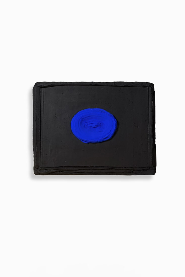 x Bram Bogart (1921-2012) Blauwinzwart, 1969 Mixed media on panel Signed and dated on the edge (1 of 2)