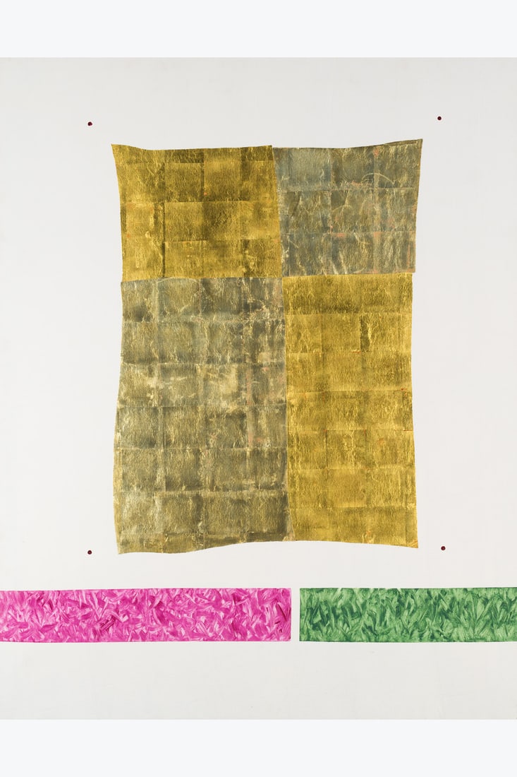 x Richard Lucas (1925–1977) Untitled, 1966 Oil and gold leaf on canvas Signed and dated 2/1966 (1 of 1)