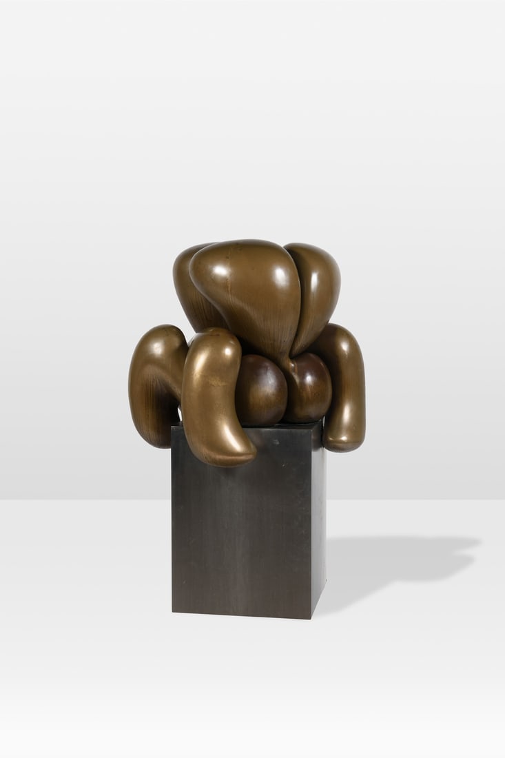 Olivier Strebelle (1927–2017) Les amants carrés V, 1974 Bronze with gold patina on a (1 of 2)