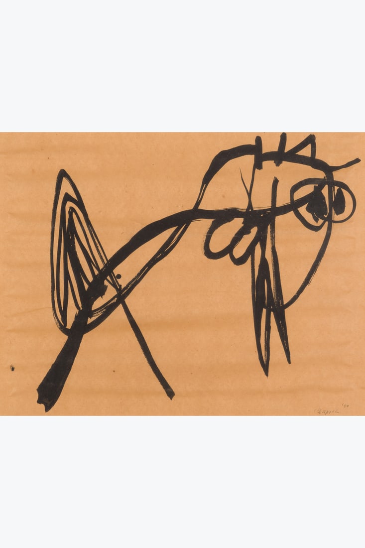Karel Appel (1921–2006) Imaginary Animal, 1950 Ink on paper Signed and dated lower right 33 x: Karel Appel (1921–2006) Imaginary Animal, 1950 Ink on paper Signed and dated lower right 33 x 43 cm Provenance: Private collection