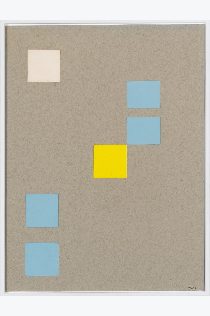 Paul Van Hoeydonck (1925–2025) Composition, 1958 Collage on cardboard Monogrammed and dated in (1 of 1)