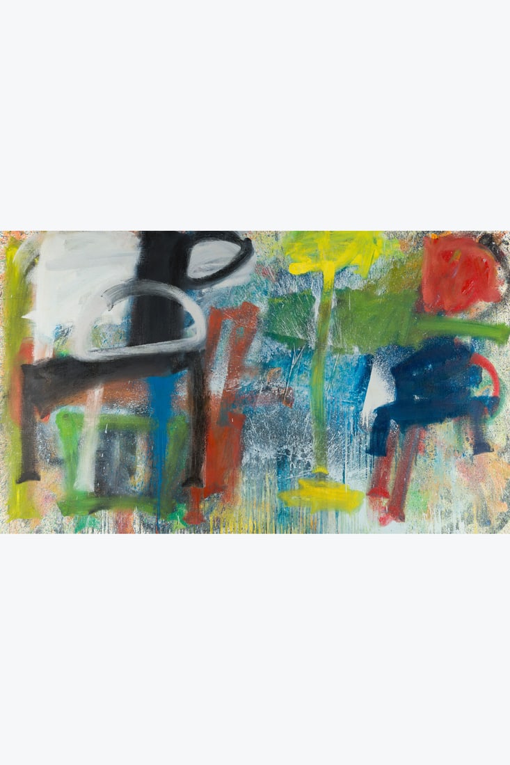 Yves Zurstrassen (born 1956) Untitled, 1988 Oil on canvas Signed and dated December 1988 on the: Yves Zurstrassen (born 1956) Untitled, 1988 Oil on canvas Signed and dated December 1988 on the reverse 180 x 300 cm