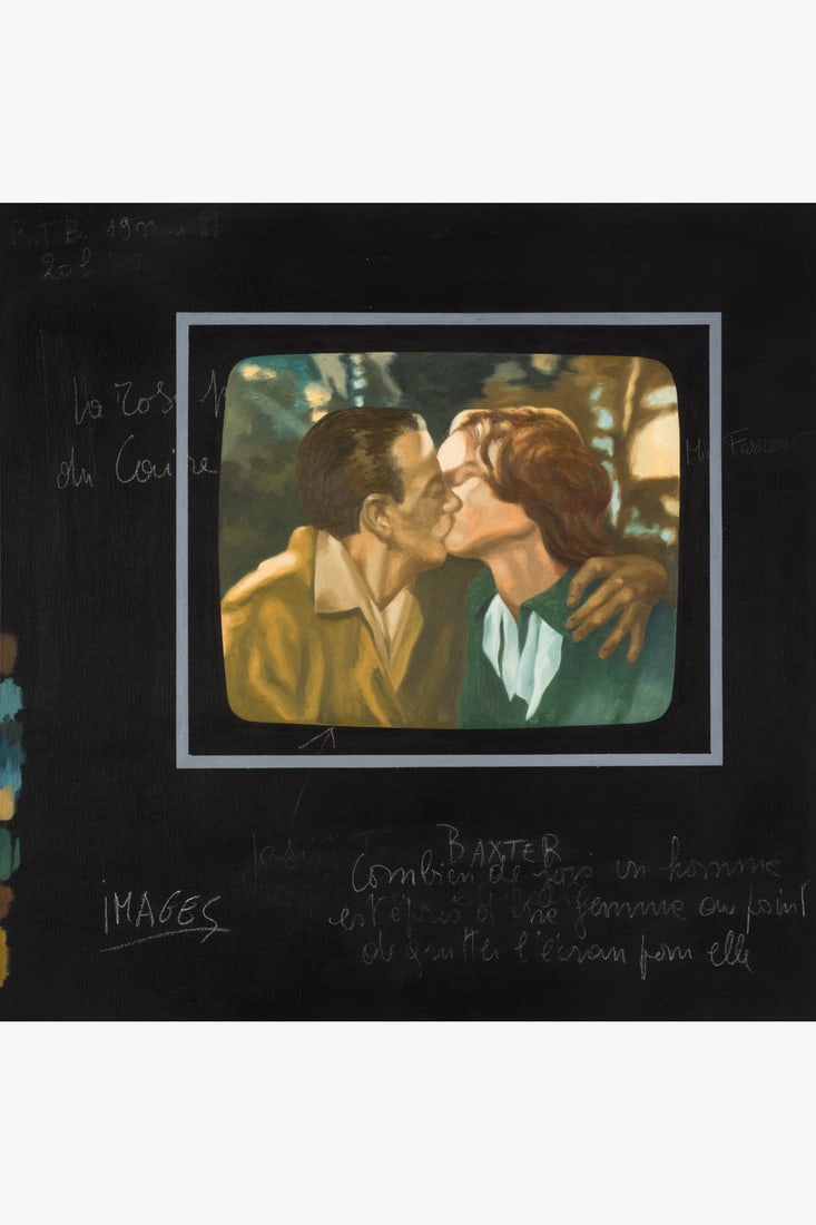 Jacques Lennep (born 1941) La rose du Caire Oil and chalk on canvas 100 x 100 cm Provenance: Private (1 of 1)
