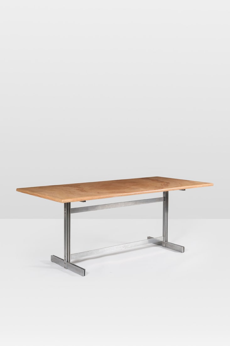 Jules Wabbes (1919-1974) Table - Special order: Jules Wabbes (1919-1974) Table - Special order Onyx and chromed steel Model created circa 1960 H 74,5 × L 190 × W 90 cm Provenance: Anne Beetz Collection, Brussels, Belgium