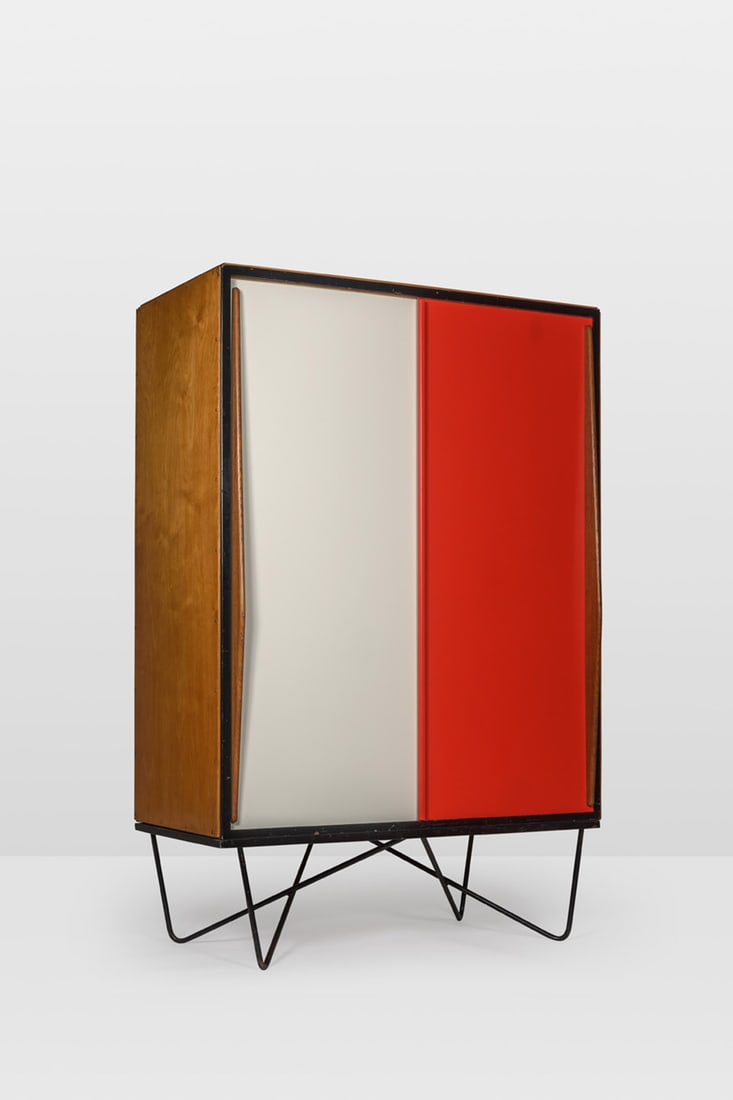 Willy Van Der Meeren (1923-2002) Dresser: Willy Van Der Meeren (1923-2002) Dresser Lacquered metal, profiled wood and lacquered steel tube Edited by Tubbax Model created circa 1955 H 173 × L 114 ×W 61 cm Bibliography: Tubbax