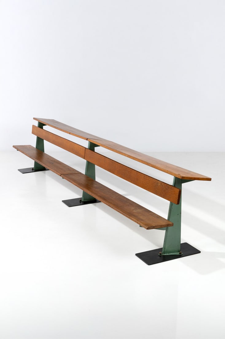 Jean Prouvé (1901-1984) Double lecture hall bench (1 of 2)