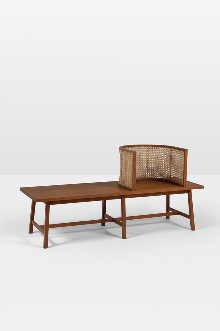 Bijoy Jain – Studio Mumbai (founded 1996) Bench – Model ‘Brick Study III’: Bijoy Jain – Studio Mumbai (founded 1996) Bench – Model ‘Brick Study III’ – Limited edition Teak and caning Numbered ‘0/15’ Inscribed with ‘BJ SMA