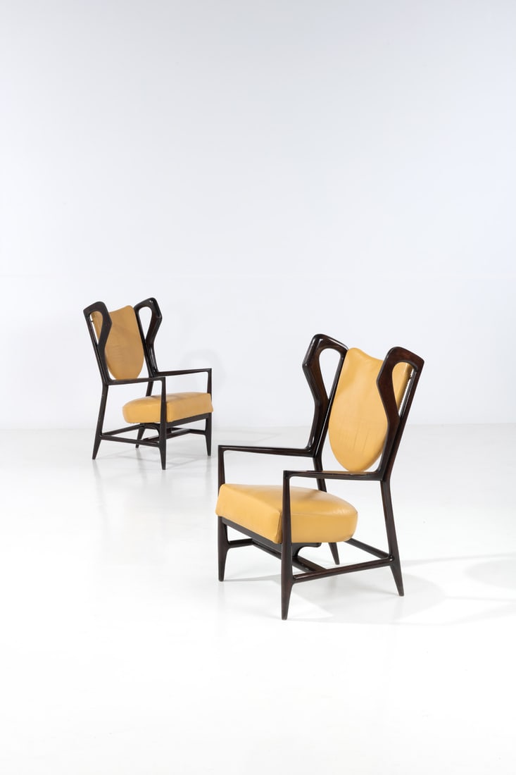 Gio Ponti (1891-1979) Pair of armchairs – ‘Triennale’ model – (1 of 3)