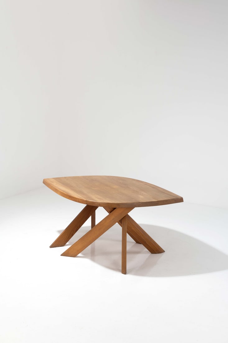 Pierre Chapo (1927-1987) Table - Model T22 (high version): Pierre Chapo (1927-1987) Table - Model T22 (high version) Elm wood Model created circa 1980 H 74 × L 174 × W 125 cm