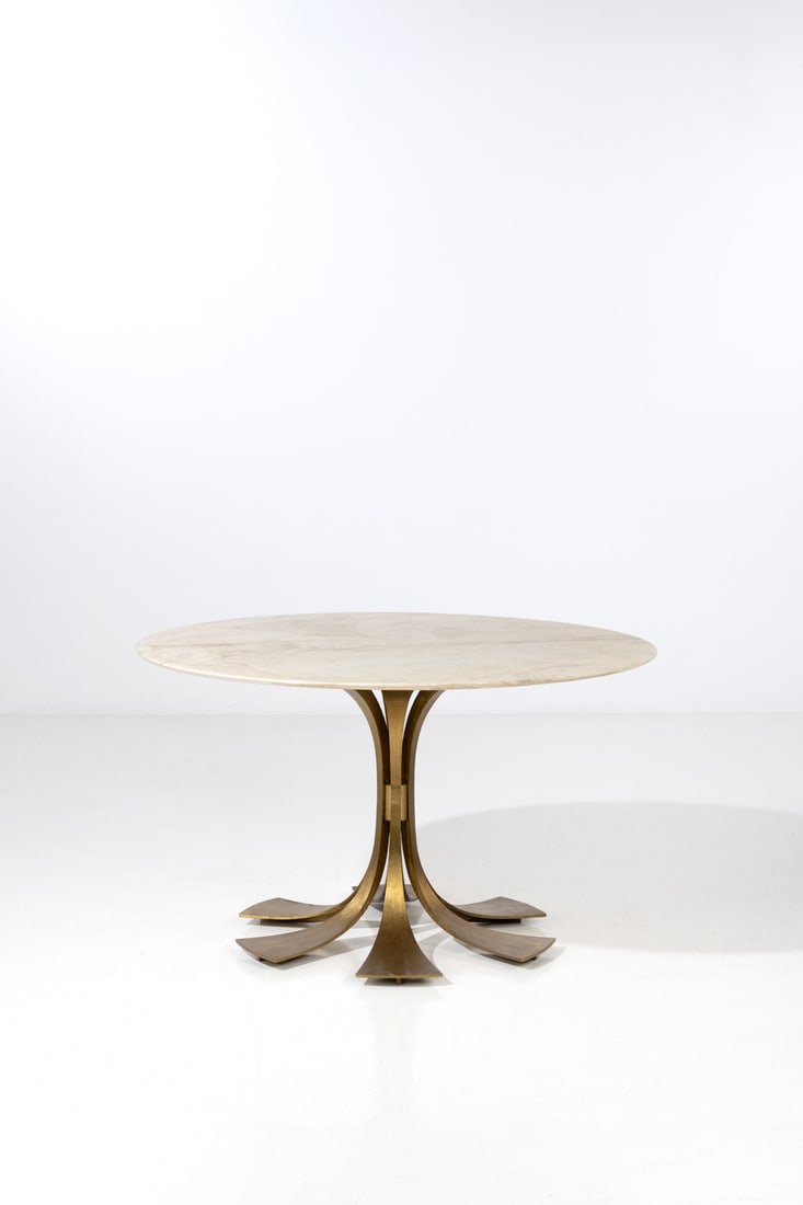 Luciano Frigerio (1928-1999) Table: Luciano Frigerio (1928-1999) Table Marble and bronze Model created circa 1970 H 76 x Ø 130 cm