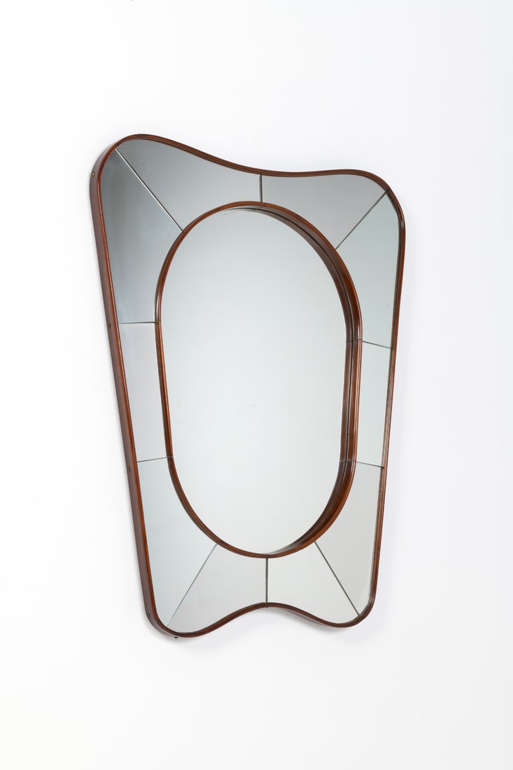 Fratelli Marelli, 'Framar' (20th c.) Mirror: Fratelli Marelli, 'Framar' (20th c.) Mirror Walnut and mirror Edited by Fratelli Marelli, Cantù Manufacturer’s label Model created in the 1950s H 116 x L 90 x P 5 cm