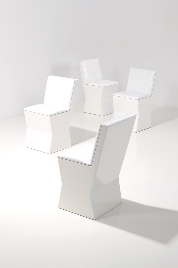 Ettore Sottsass (1917-2007) Set of four chairs - 'Malatesta' Model 'Mobili Grigi' series (1 of 1)