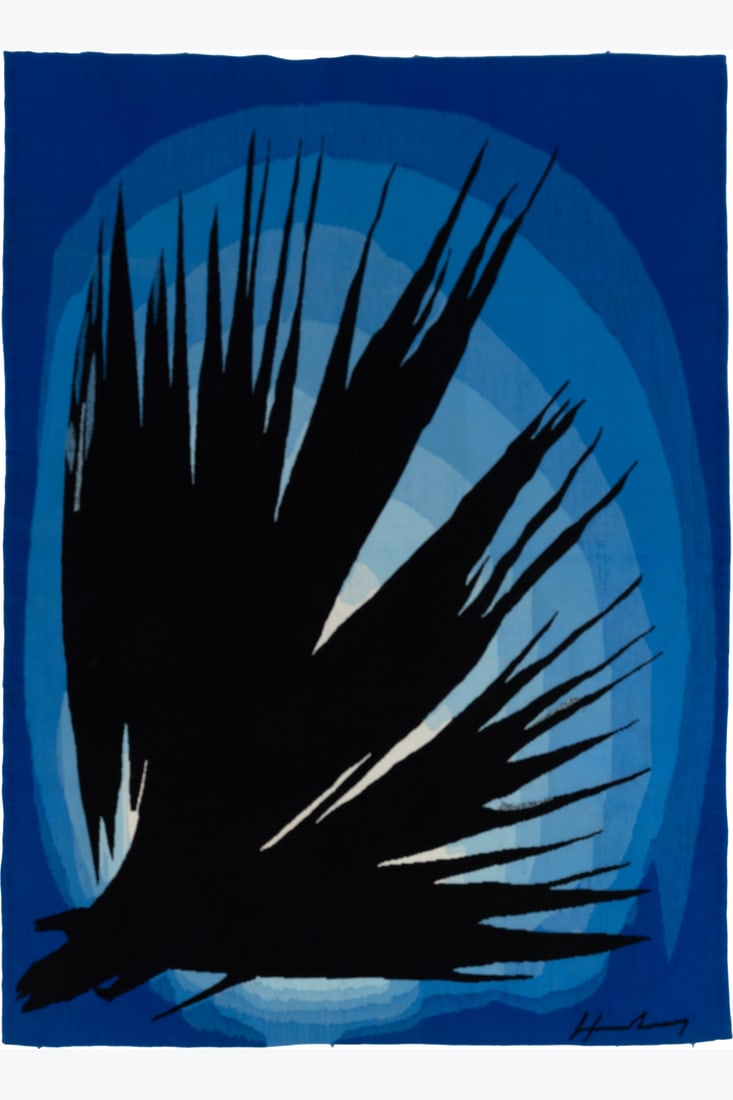 xx Hans Hartung (1904-1989), after 55/3 Out of series Tapestry: xx Hans Hartung (1904-1989), after 55/3 Out of series Tapestry Wool Signature embroidered in the composition on the bottom right Bolduc on the back George Goldstein workshop, Nazareth H 185 × L 1