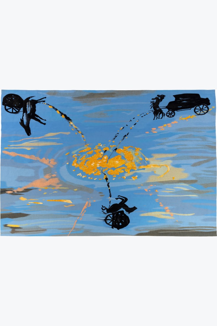 xx Enzo Cucchi (born 1949) Version bleu N° 2/3 Tapestry (1 of 1)