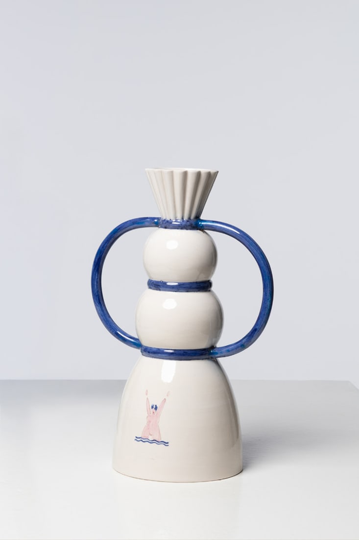 xx Ugo La Pietra (born 1938) Vase, 'Balneare': xx Ugo La Pietra (born 1938) Vase, 'Balneare' Unique piece Glazed ceramic Signed and annotated on the back Edited by Paolo Lorusso, Italy Model created in 1990 H 36 × Ø 23 cm