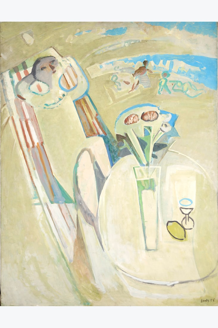 Francisco Borès (1898-1972) Au bord de l'eau, Rêve d'été, 1956 Oil on canvas: Francisco Borès (1898-1972) Au bord de l'eau, Rêve d'été, 1956 Oil on canvas Signed and dated lower right 116 x 89 cm Provenance: - Galerie Louis Carre, Paris, 1957 - Galerie Raymo