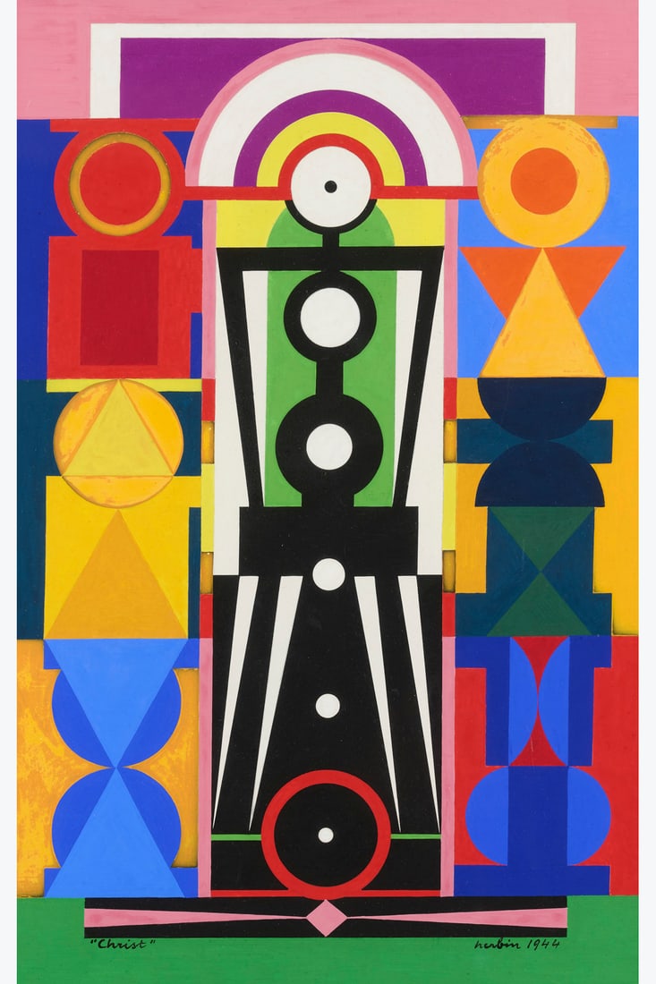 Auguste Herbin (1882-1960) Christ, 1944 Gouache on paper Signed and dated lower right Titled lower (1 of 1)