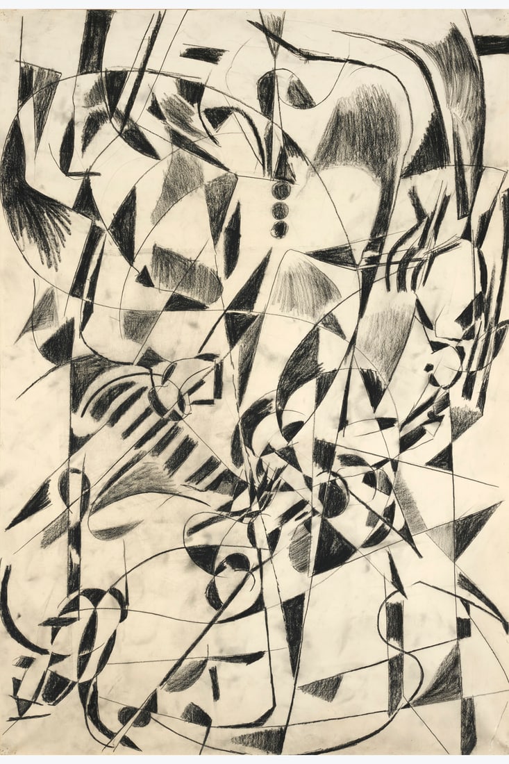 Andre Lanskoy (1902-1976) Untitled (Composition) Charcoal and pencil on paper 108 x 73: Andre Lanskoy (1902-1976) Untitled (Composition) Charcoal and pencil on paper 108 x 73.5 cm Provenance: Paul and Jacqueline Canfrère Collection