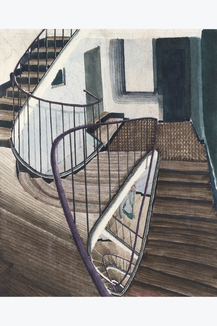 Sam Szafran (1934-2019) Escaliers gris, 1986 Watercolor on paper Signed lower right 28 (1 of 1)
