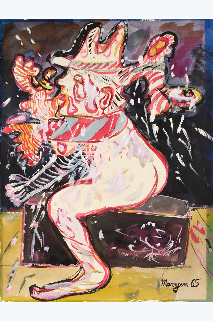 Maryan S: Maryan S. Maryan (1927-1977) Passe Partout -Biseau avec filet tel que modele depose, 1965 Gouache and watercolor on paper Signed lower right Annotated on the reverse "77.5 60" 77 x 60 cm Provenance: