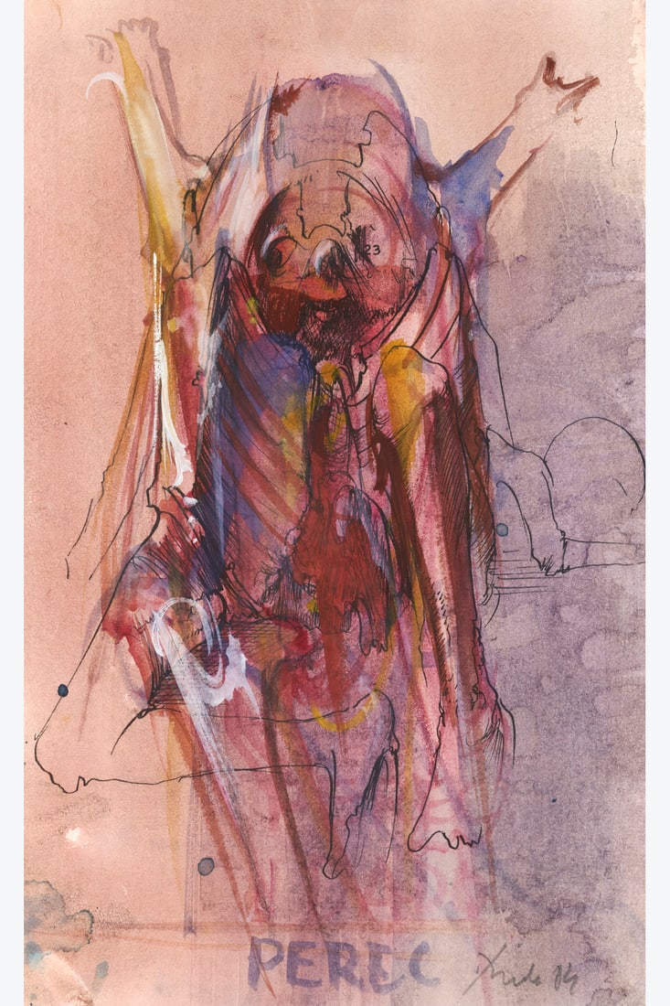 Dado (1933-2010) Perec, 1984 Watercolor, India ink, and colored ink on paper Signed and dated lower (1 of 1)