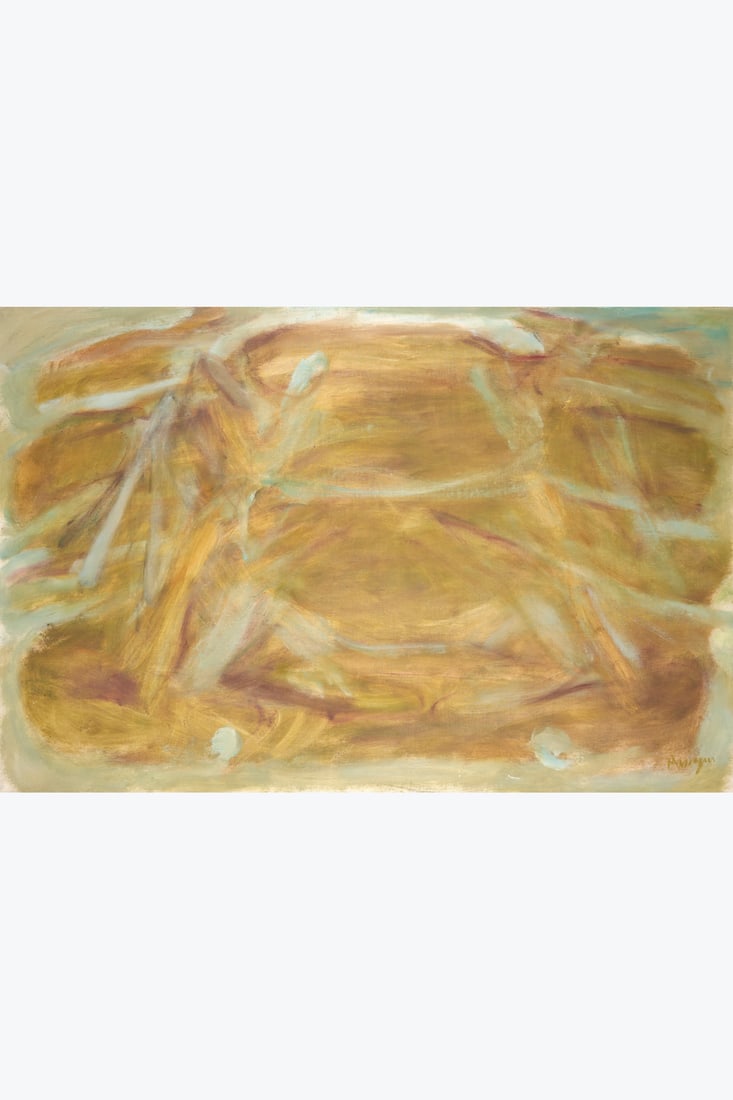 Jean Messagier (1920-1999) A fleur de mai, May 1958 Oil on canvas Signed lower right Counter-signed,: Jean Messagier (1920-1999) A fleur de mai, May 1958 Oil on canvas Signed lower right Counter-signed, titled and dated on the reverse 110 x 165 cm Provenance: - Galerie André Schoeller, Paris -
