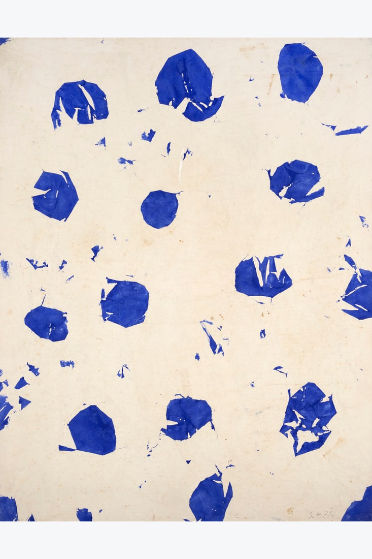 Simon Hantaï (1922-2008) Untitled, 1973 Acrylic on canvas Signed with initials and dated in: Simon Hantaï (1922-2008) Untitled, 1973 Acrylic on canvas Signed with initials and dated in pencil in the lower right-hand corner 100 x 77 cm Provenance: - Galerie Jean Fournier, Paris - Paul