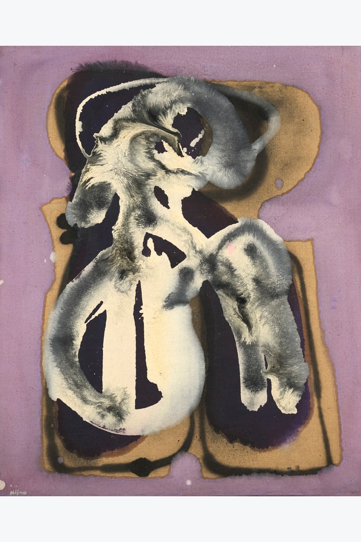 Ladislas Kijno (1921-2012) Composition, 1963 Acrylic and mixed media on canvas Signed lower left: Ladislas Kijno (1921-2012) Composition, 1963 Acrylic and mixed media on canvas Signed lower left Counter-signed and dated on the reverse 100 x 80.5 cm Provenance: Paul and Jacqueline Canfrère Col