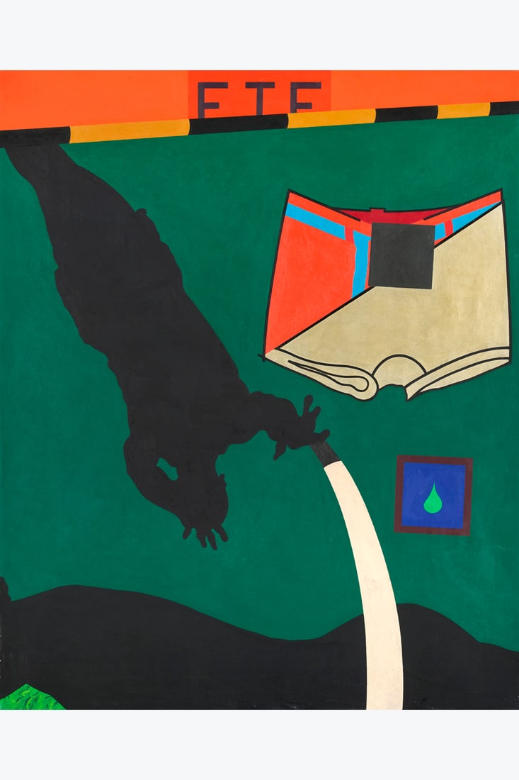 Hervé Télémaque (1937-2022) Eté, 1964 Acrylic on canvas Titled at the top centre: Hervé Télémaque (1937-2022) Eté, 1964 Acrylic on canvas Titled at the top centre Signed twice, dated and titled on the reverse 100 x 81 cm Provenance: - The artist's studio - Mathi