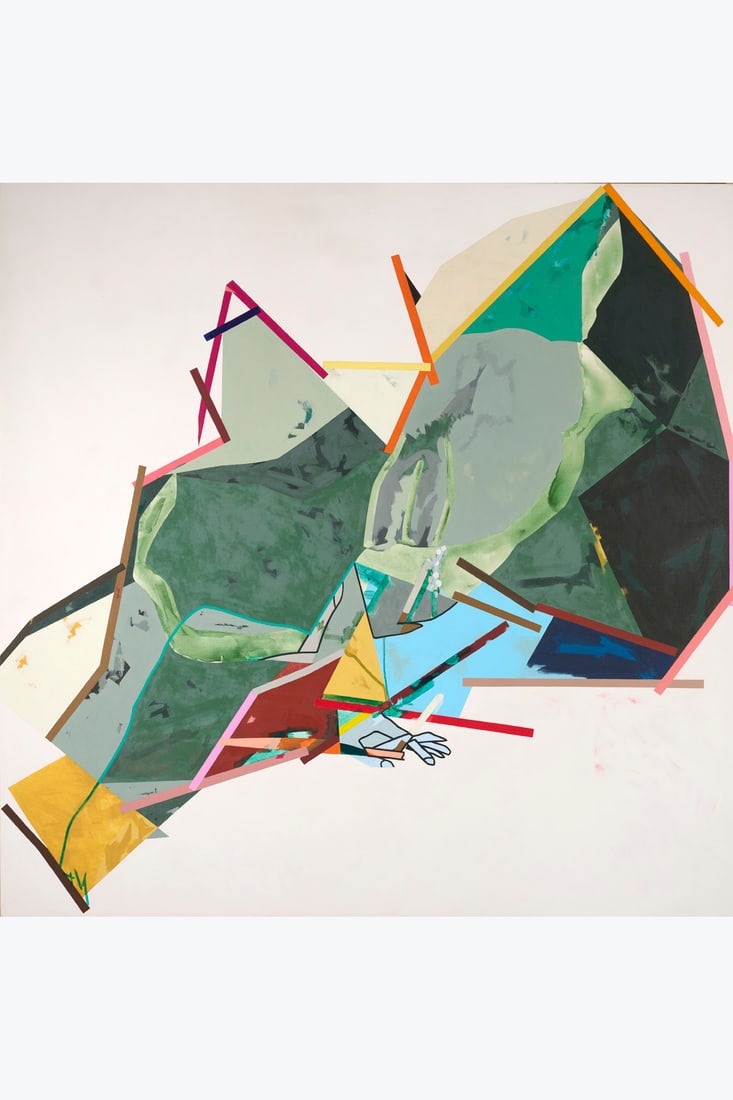 Hervé Télémaque (1937-2022) Ravine, 1995 Acrylic on canvas Signed, titled and dated: Hervé Télémaque (1937-2022) Ravine, 1995 Acrylic on canvas Signed, titled and dated on the reverse 150 x 150 cm Provenance: - The artist's studio - Galerie Louis Carré & Cie, Paris