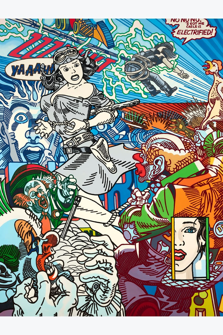 Erro (born 1932) Electrisé!, 1999 Glycerophthalic acrylic on canvas Signed and dated on the (1 of 1)